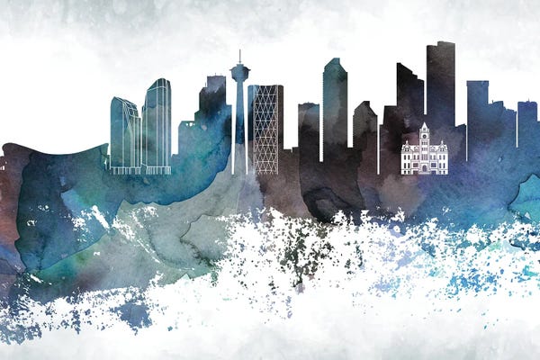 Canada: Calgary Bluish Skyline by WallDecorAddict