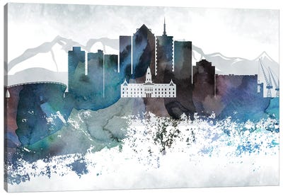Cape Town Bluish Skyline Canvas Art Print - Cape Town