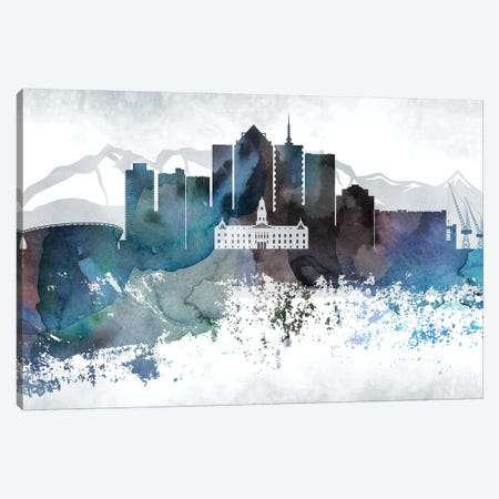 Cape Town Bluish Skyline Canvas Print #WDA650} by WallDecorAddict Canvas Art