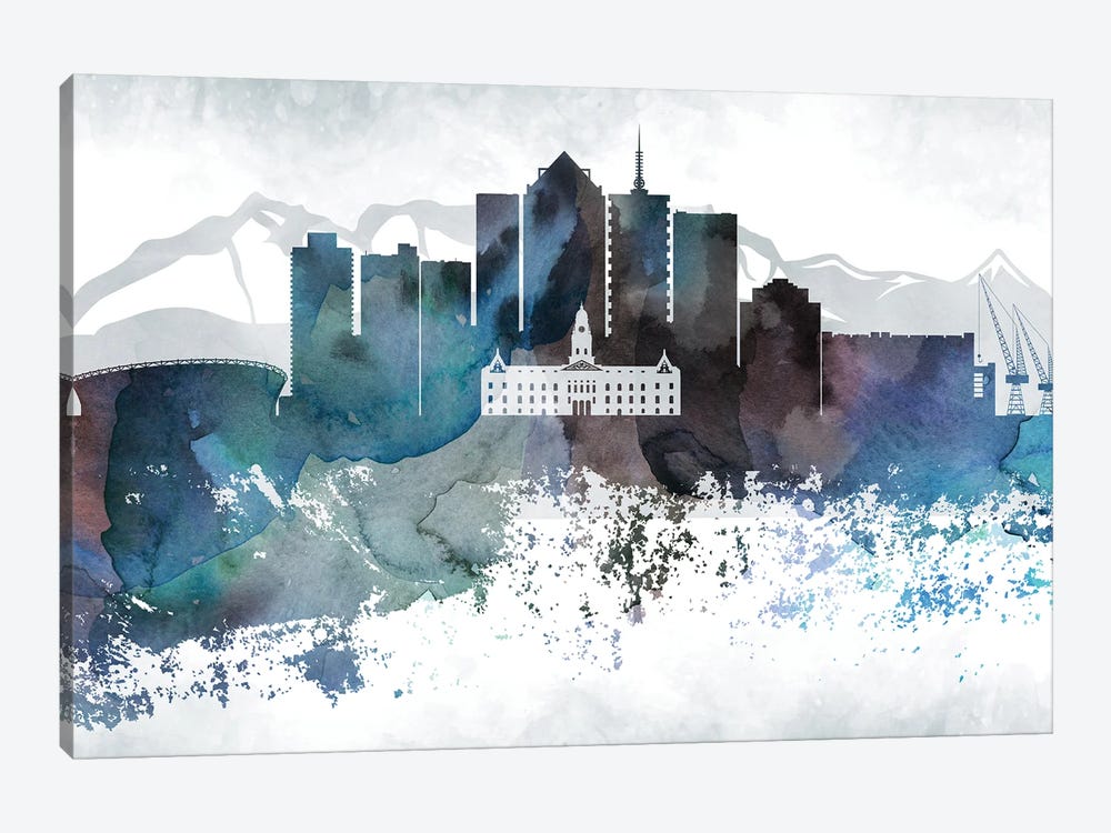 Cape Town Bluish Skyline by WallDecorAddict 1-piece Canvas Art
