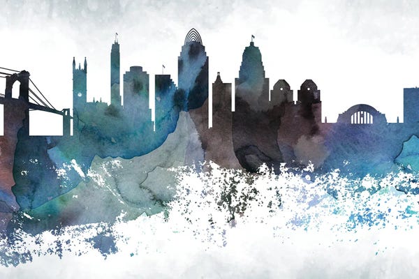 WallDecorAddict: Cincinnati Bluish Skyline by WallDecorAddict