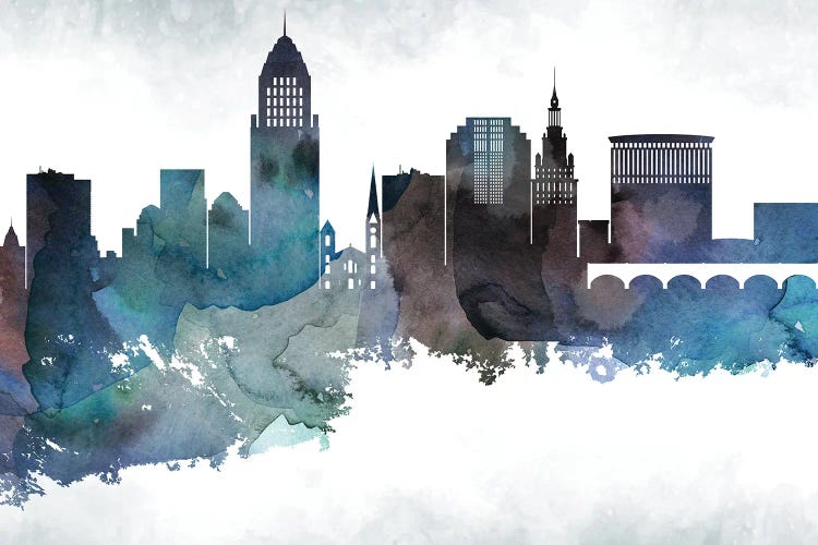 Cleveland Skyline by WallDecorAddict wall art