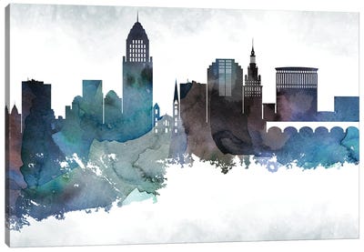 Cleveland Skyline Canvas Art Print - WallDecorAddict
