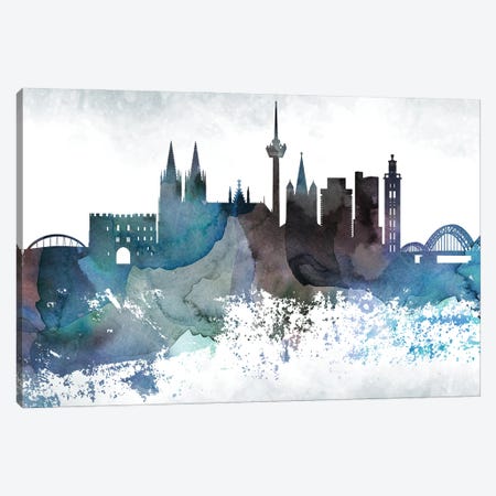 Cologne Bluish Skyline Canvas Print #WDA655} by WallDecorAddict Canvas Art Print