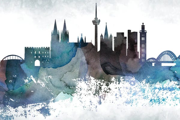 Cologne: Cologne Bluish Skyline by WallDecorAddict