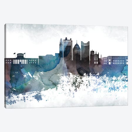 Columbus Bluish Skyline Canvas Print #WDA656} by WallDecorAddict Canvas Print