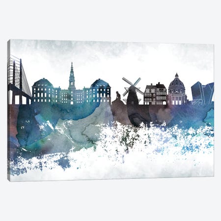 Copenhagen Bluish Skyline Canvas Print #WDA657} by WallDecorAddict Canvas Print