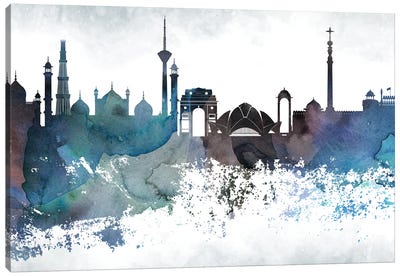 Delhi Bluish Skyline Canvas Art Print - New Delhi