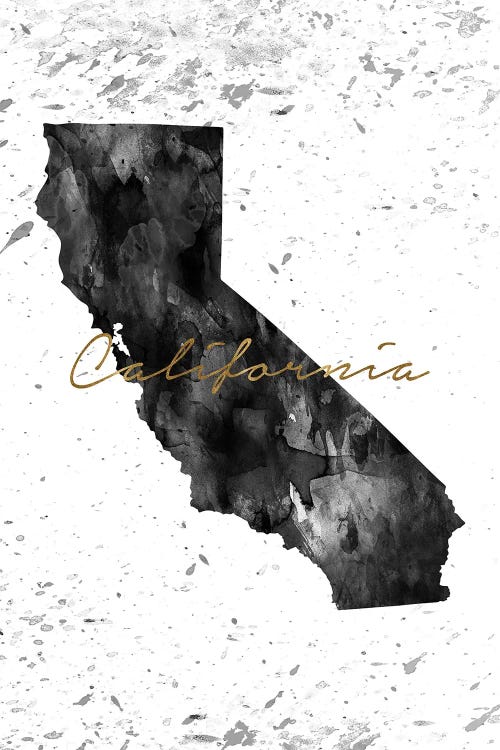 California Black And White Gold by WallDecorAddict canvas print