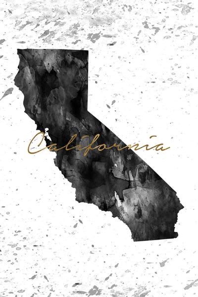 Black & White & Gold: California Black And White Gold by WallDecorAddict