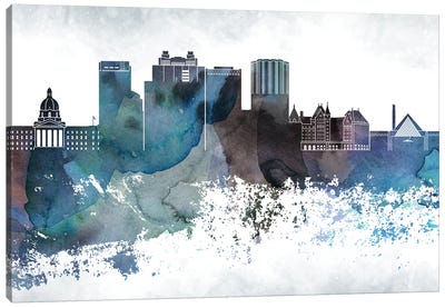 Edmonton Bluish Skyline Canvas Art Print