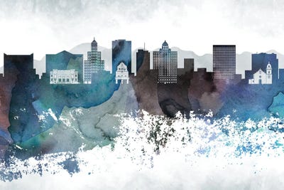 El PasoBluish Skyline by WallDecorAddict canvas print