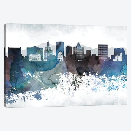 El PasoBluish Skyline Canvas Print #WDA665} by WallDecorAddict Canvas Artwork