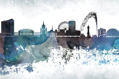 Geneva Bluish Skyline by WallDecorAddict canvas print