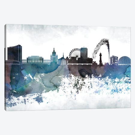 Geneva Bluish Skyline Canvas Print #WDA667} by WallDecorAddict Canvas Artwork
