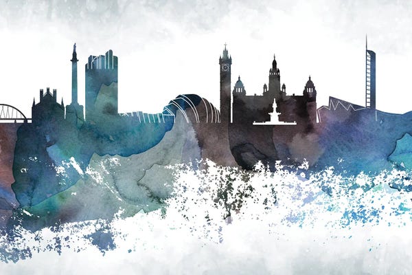Glasgow: Glasgow Bluish Skyline by WallDecorAddict
