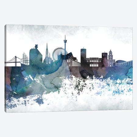 Gothenburg Bluish Skyline Canvas Print #WDA669} by WallDecorAddict Canvas Print