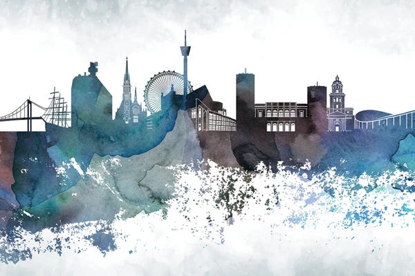 Gothenburg: Gothenburg Bluish Skyline by WallDecorAddict