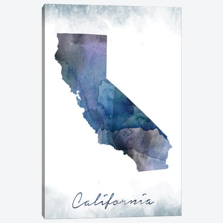 California State Bluish Canvas Print #WDA66} by WallDecorAddict Canvas Art