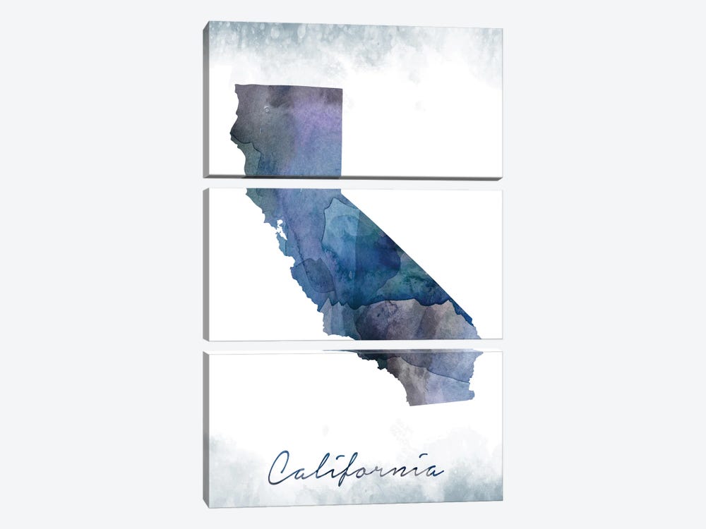California State Bluish by WallDecorAddict 3-piece Canvas Art Print