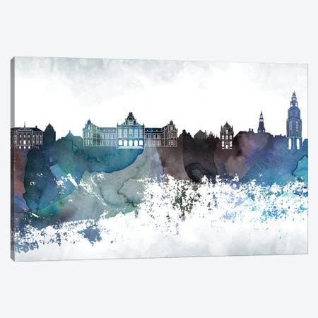 Groningen Bluish Skyline Canvas Print #WDA670} by WallDecorAddict Canvas Wall Art