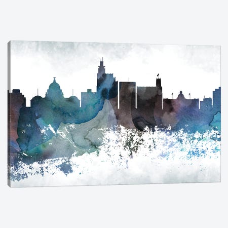 Jackson Mi Skyline Canvas Print #WDA676} by WallDecorAddict Canvas Art Print