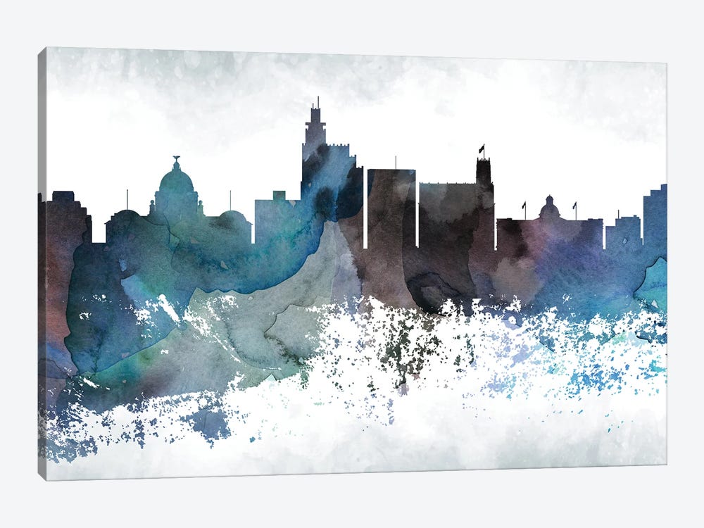 Jackson Mi Skyline by WallDecorAddict 1-piece Canvas Art