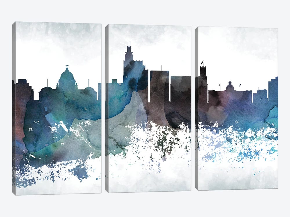 Jackson Mi Skyline by WallDecorAddict 3-piece Canvas Artwork