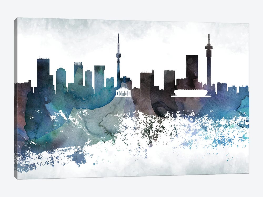 Johannesburg Bluish Skyline by WallDecorAddict 1-piece Art Print