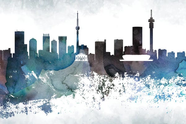 Johannesburg: Johannesburg Bluish Skyline by WallDecorAddict