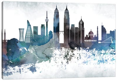 Kuala Lumpur Bluish Skyline Canvas Art Print - Kuala Lumpur Art