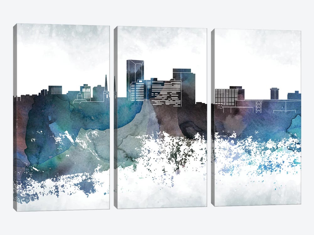 Lexington Bluish Skyline by WallDecorAddict 3-piece Art Print