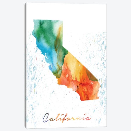 California State Colorful Canvas Print #WDA67} by WallDecorAddict Canvas Artwork