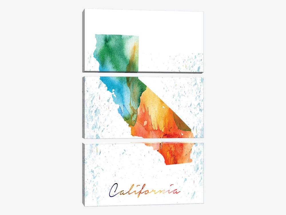 California State Colorful by WallDecorAddict 3-piece Canvas Art