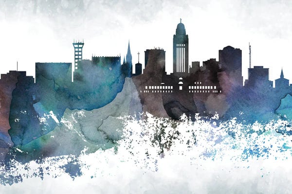 Nebraska: Lincoln Bluish Skyline by WallDecorAddict