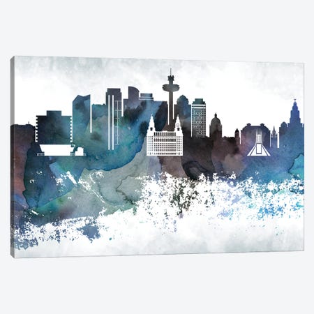 Liverpool Bluish Skyline Canvas Print #WDA683} by WallDecorAddict Canvas Print