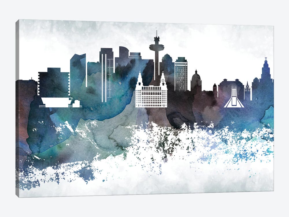 Liverpool Bluish Skyline by WallDecorAddict 1-piece Canvas Art