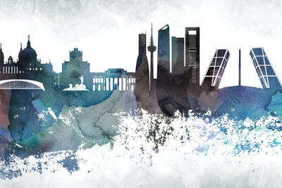 Madrid Bluish Skylines by WallDecorAddict art print