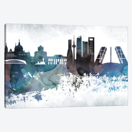 Madrid Bluish Skylines Canvas Print #WDA686} by WallDecorAddict Canvas Artwork