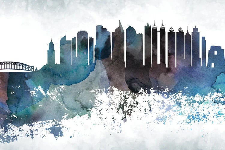 Manila Bluish Skyline by WallDecorAddict wall art
