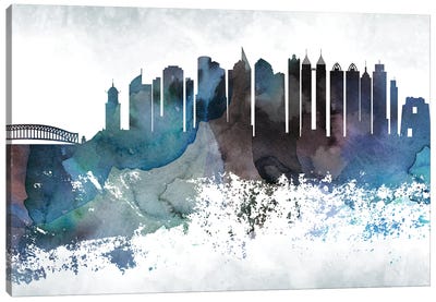 Manila Bluish Skyline Canvas Art Print - Philippines