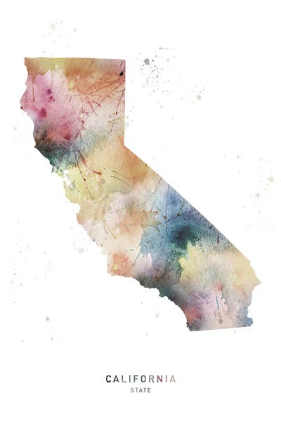 WallDecorAddict: California State Watercolor by WallDecorAddict
