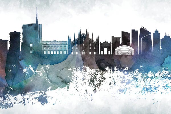Lombardy: Milan Bluish Skyline by WallDecorAddict