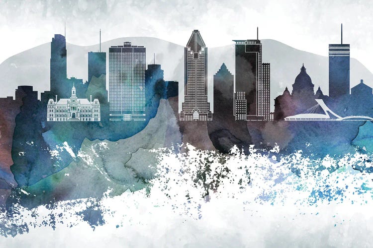 Montreal Bluish Skyline by WallDecorAddict wall art