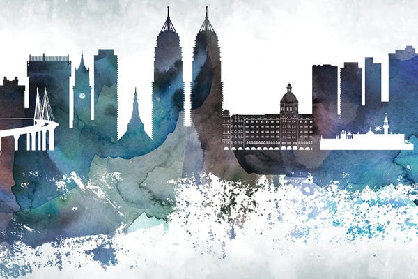 Maharashtra: Mumbai Bluish Skyline by WallDecorAddict