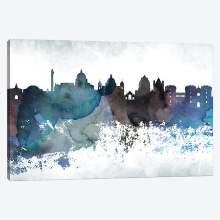 Naples Bluish Skyline Canvas Print #WDA695} by WallDecorAddict Canvas Print