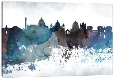 Naples Bluish Skyline Canvas Art Print - Campania Art