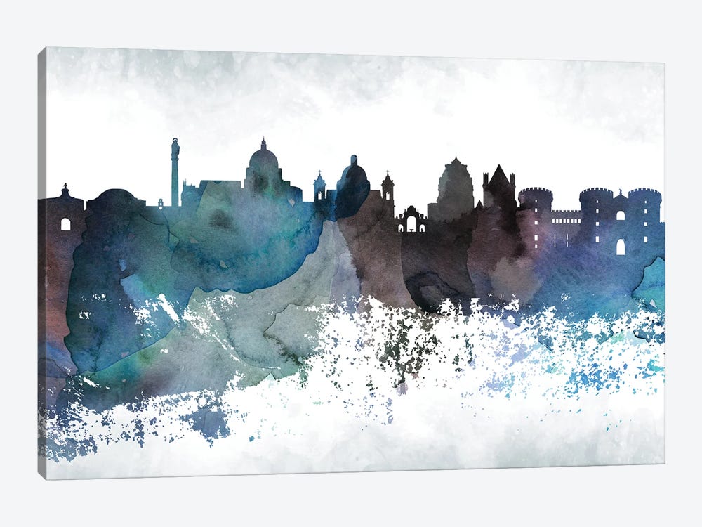 Naples Bluish Skyline by WallDecorAddict 1-piece Canvas Print