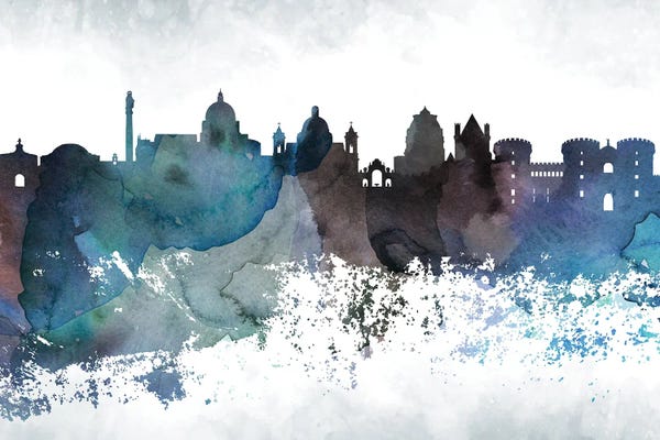 Naples: Naples Bluish Skyline by WallDecorAddict