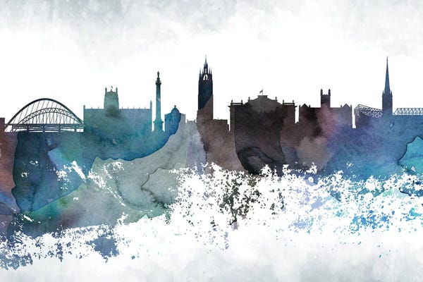 Newcastle: Newcastle Bluish Skyline by WallDecorAddict